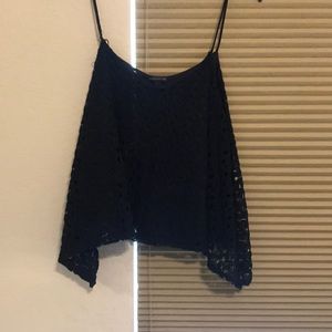 Black lace crochet cami top